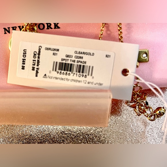 New w/Tags kate spade Gold Pave Circle & Spade Necklace - Picture 5 of 8